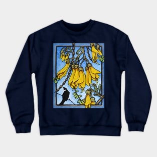 Tui in the kowhai tree Crewneck Sweatshirt